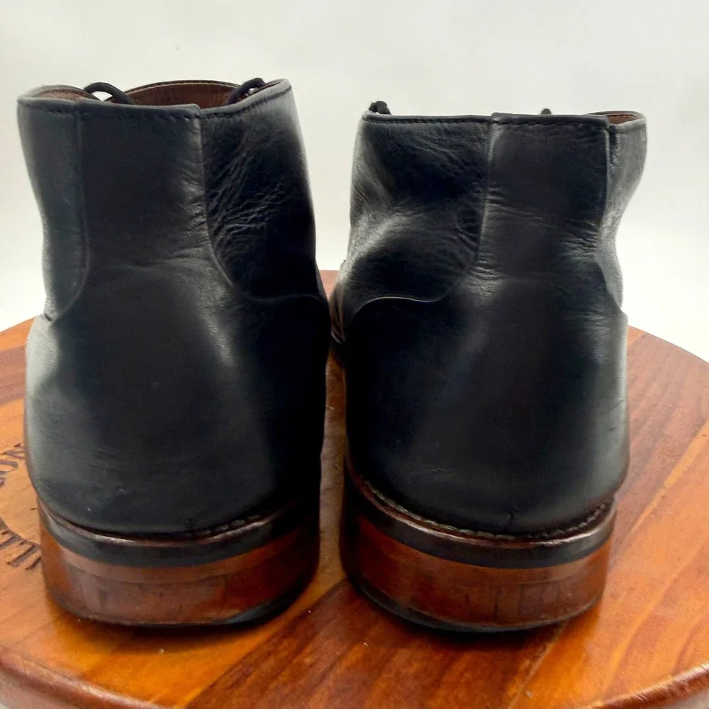 Johnston & Murphy Leather Chukka Boots Mens 9.5 Black Preppy Heritage Dressy